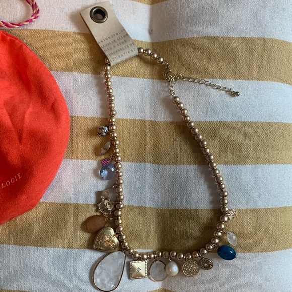 ANTHROPOLOGIE gold Charm necklace. - Picture 1 of 5